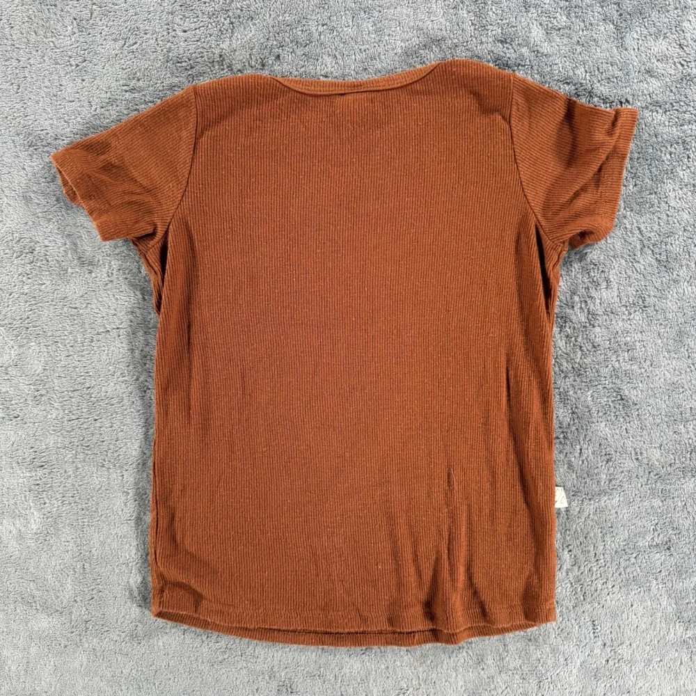 Childhoods Clothing Ribbed Tee Kids 3T Brown Good Short Sleeve Crew Neck